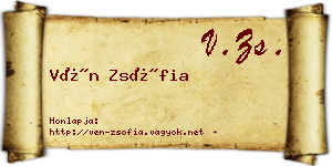 Vén Zsófia névjegykártya