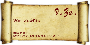 Vén Zsófia névjegykártya